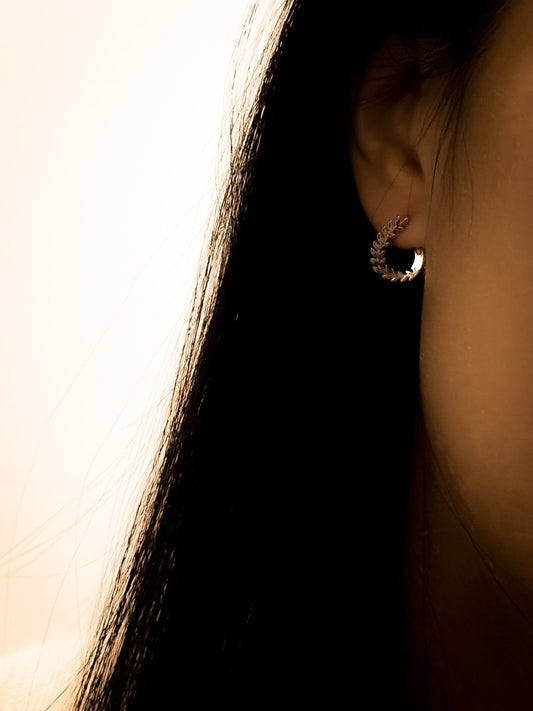 Grecian Leaf Silver Earring | Alegant - Alegant