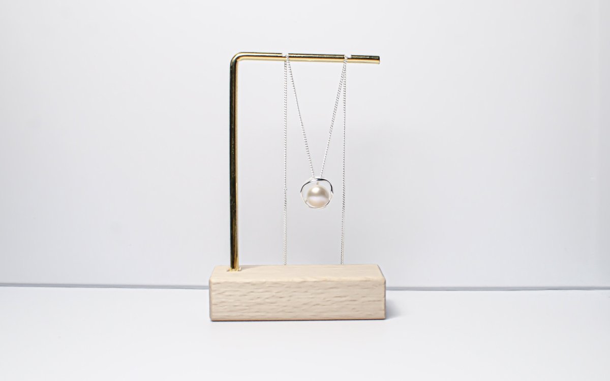 Pearl Auralic Silver Necklace | Alegant - Alegant